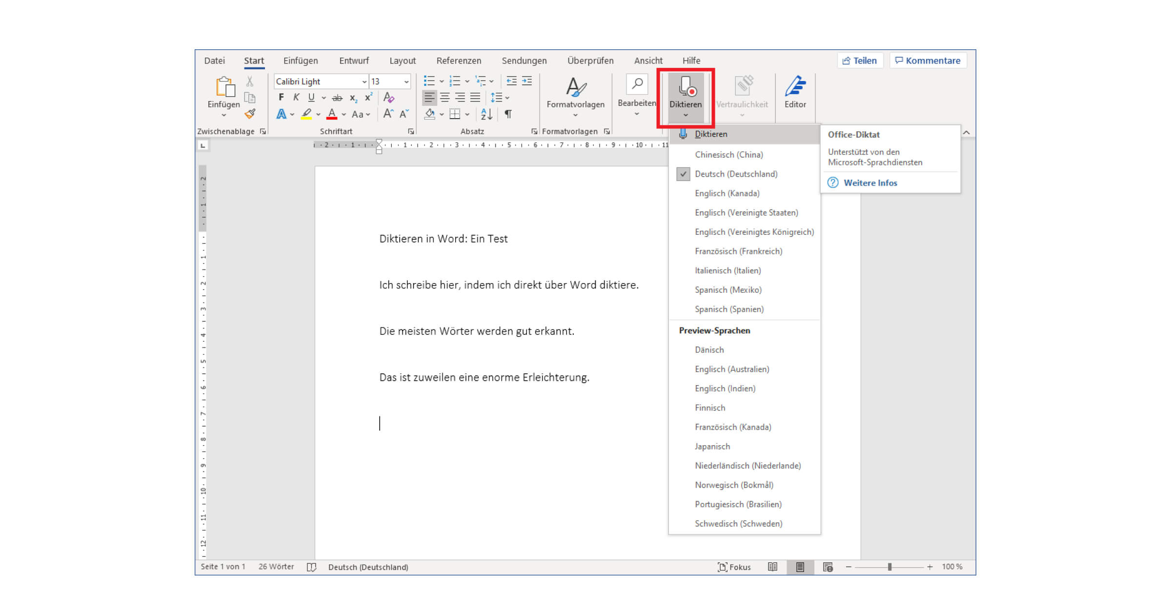 speech to text microsoft word office 365